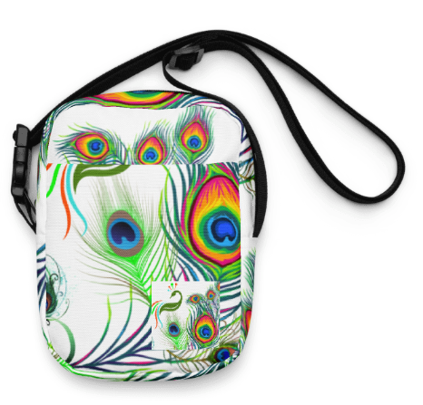 Wings of Transformation Shoulder Bag - Wearable Art Crossbody Bag for Women - Bold Peacock Butterfly Print Two Sided Bag