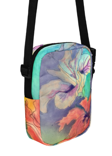 Hibiscus Dreams Shoulder Bag - Wearable Art Shoulder Bag for Women - Soft Watercolor Hibiscus Print Utility Bag