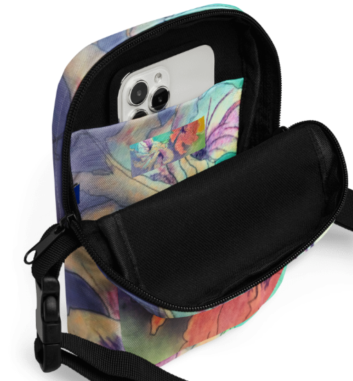 Hibiscus Dreams Shoulder Bag - Wearable Art Shoulder Bag for Women - Soft Watercolor Hibiscus Print Utility Bag