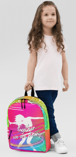 Stronger Together Rainbow Dancer All Over Print Backpack - Wearable Art Backpack for Women - Bold Rainbow Empowerment Print Backpack