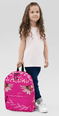 Happiness Is Not By Chance But By Choice All Over Print Backpack - Wearable Art Backpack for Women - Bold Hot Pink Floral Empowerment Backpack