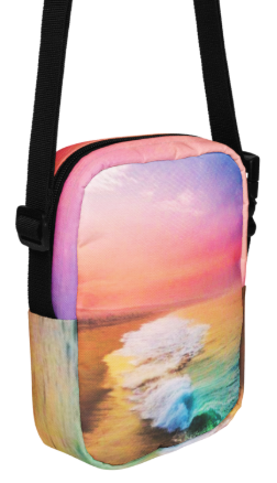 Standing at the Edge of Everything Shoulder Bag — Original Seascape Art Crossbody Bag for Women, Painterly Sunset Ocean Bag, Two Sided Wearable Art Bag
