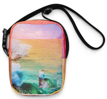 Standing at the Edge of Everything Shoulder Bag — Original Seascape Art Crossbody Bag for Women, Painterly Sunset Ocean Bag, Two Sided Wearable Art Bag