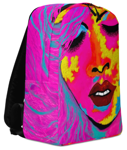 EXOTIKA Abstract Face Art Backpack – Bold Wearable Art Bag for Confident Women