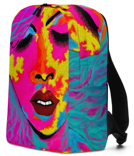 EXOTIKA Abstract Face Art Backpack – Bold Wearable Art Bag for Confident Women