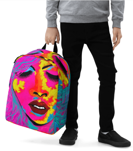 EXOTIKA Abstract Face Art Backpack – Bold Wearable Art Bag for Confident Women