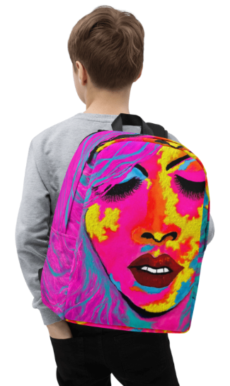 EXOTIKA Abstract Face Art Backpack – Bold Wearable Art Bag for Confident Women