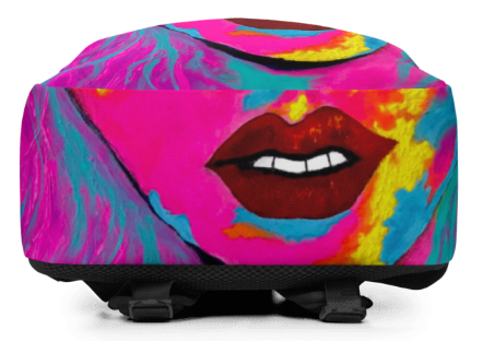 EXOTIKA Abstract Face Art Backpack – Bold Wearable Art Bag for Confident Women