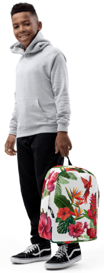 Scarlet Macaw Tropical Paradise Minimalist Backpack - Wearable Art Backpack for Women - Bold Tropical Print Backpack