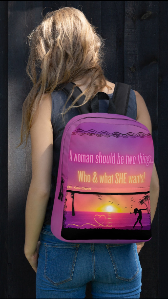 Sunset Silhouette All Over Print Backpack - Wearable Art Backpack for Women - Bold Sunset Print Backpack with Empowering Quote