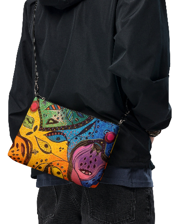 Looking Through Abstract Eyes Wristlet - Original Art Wristlet for Women - Bold Colorful Abstract Face Print Wristlet by Debbie Kingsley