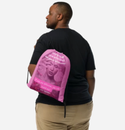 If You Are Different You Will Stand Out, Bold Pink All Over Print Drawstring Bag with Inspirational Quote for Women Who Dare to Be Seen