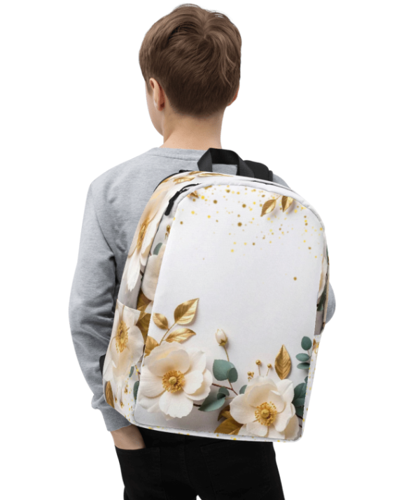 White and Gold in Bloom Backpack