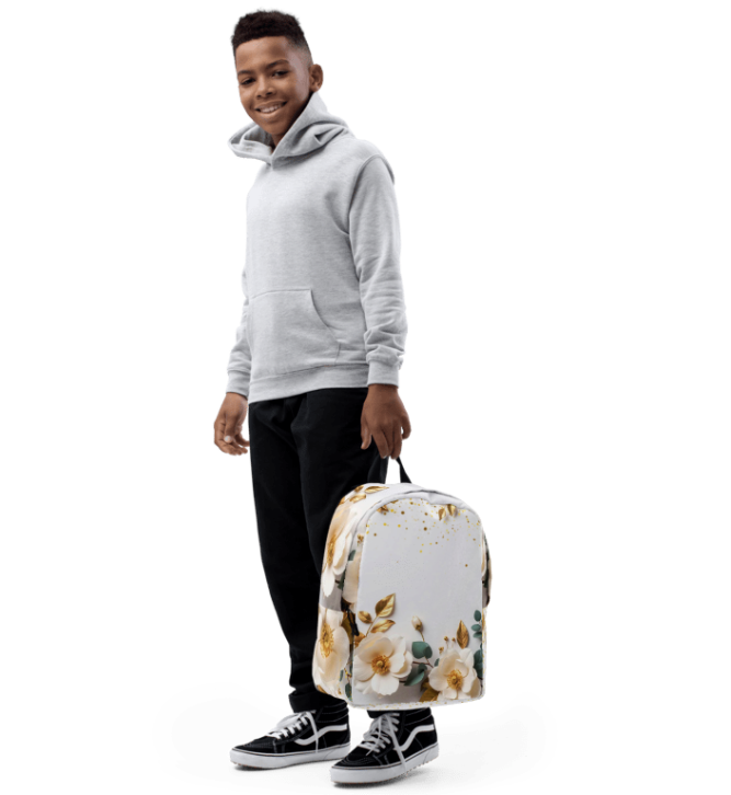 White and Gold in Bloom Backpack