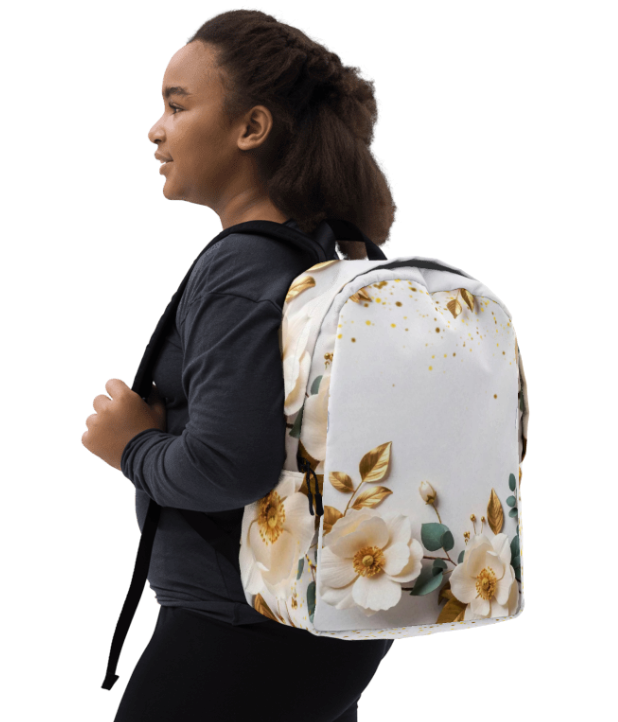 White and Gold in Bloom Backpack