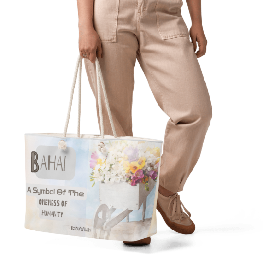 Baha'i Oneness of Humanity Weekender Bag Spiritual Devotional Wildflower Tote for Women