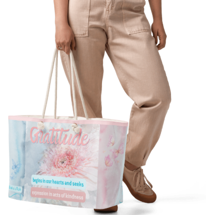 Baha'i Gratitude Weekender Bag Spiritual Devotional Floral Art Tote for Women