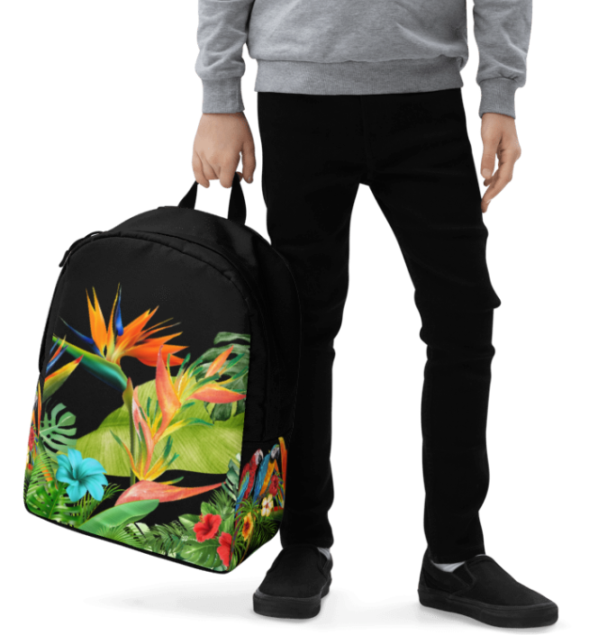 Paradise in Bloom Black Tropical Backpack