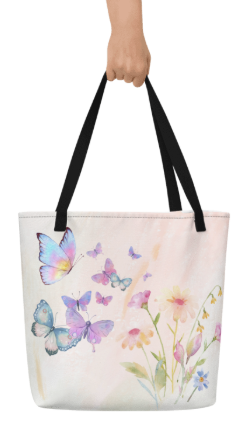 Blush and Flutter Beach Tote
