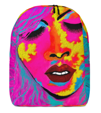 EXOTIKA Abstract Face Art Backpack – Bold Wearable Art Bag for Confident Women